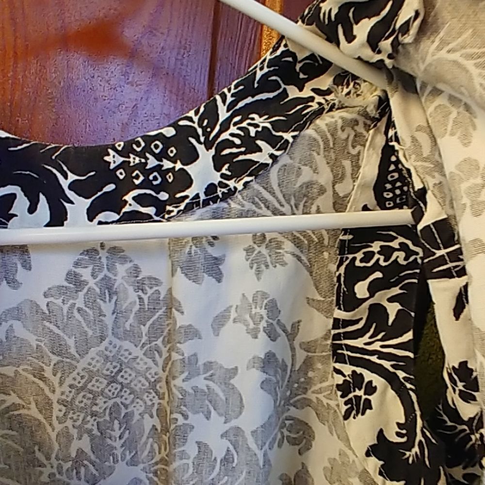 Vintage 60s Black & White 9999 Tapestry Sack Dress - Picture 4 of 4